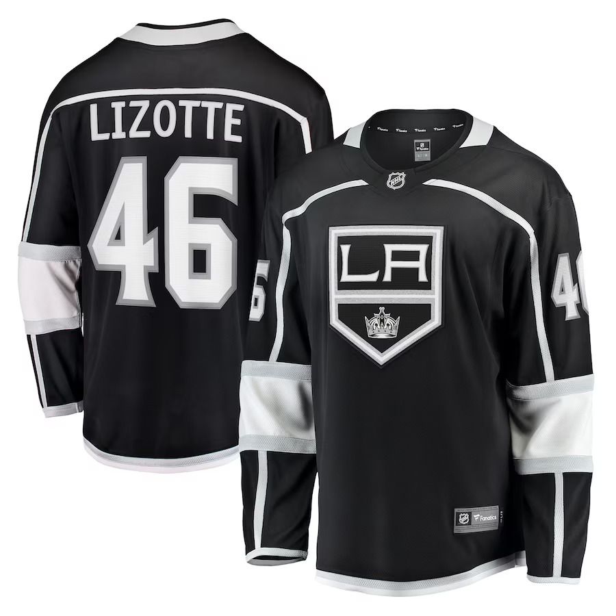 Men Los Angeles Kings #46 Blake Lizotte Fanatics Branded Black Home Breakaway Player NHL Jersey